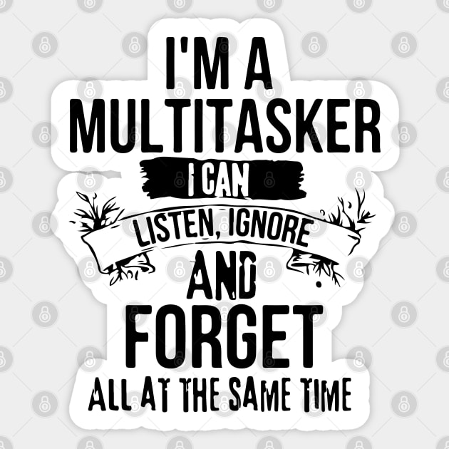 Funny Dark Humor Multitasker Loves Multitasking Joke with Procrastinate Gen Z Humor Sticker by Mochabonk